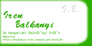 iren balkanyi business card